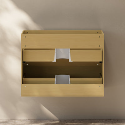 Liberte 30" Wall-Mounted Bathroom Vanity Cabinet without Top in Natural Oak