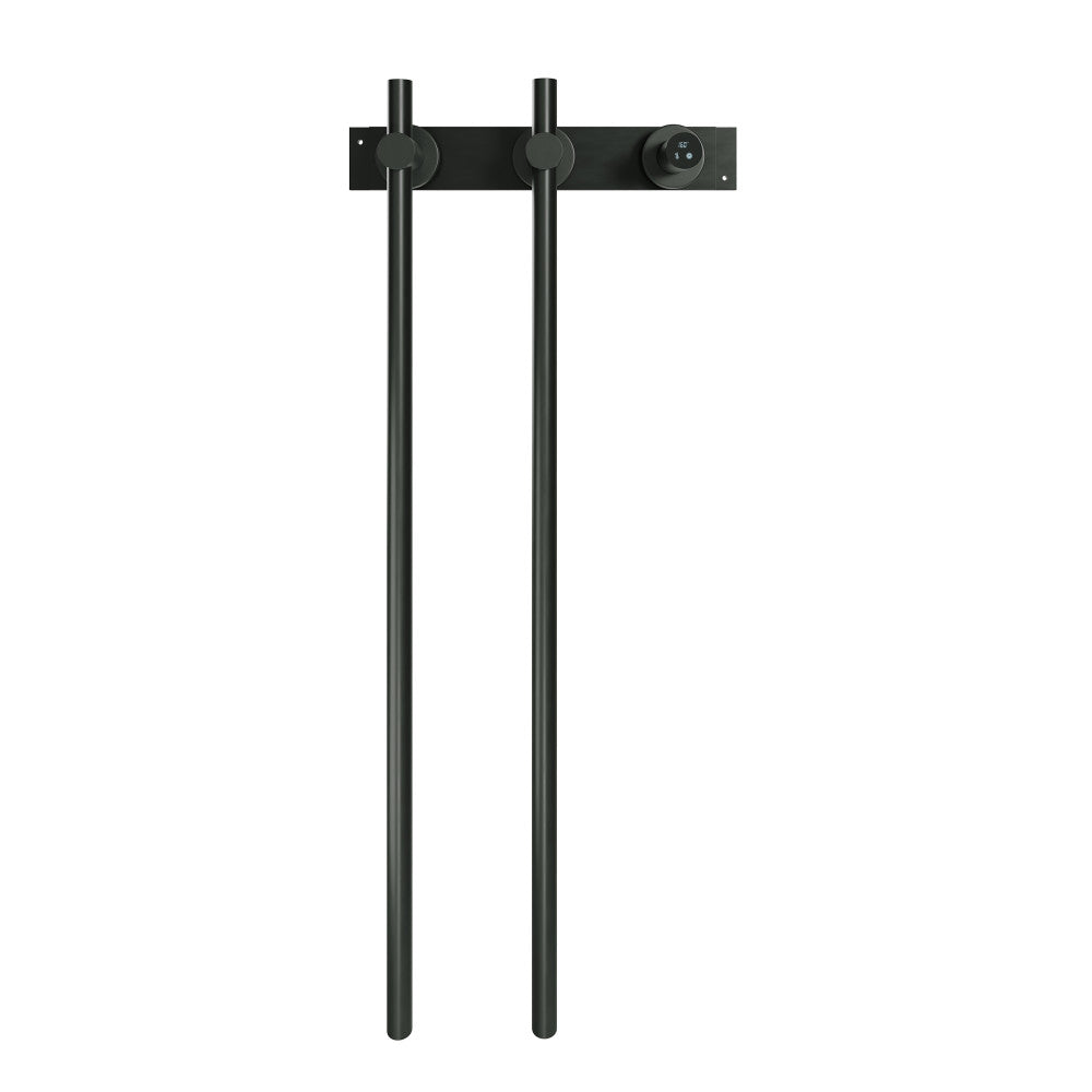 Monaco 2-Bar Electric Towel Warmer with Timer in Matte Black