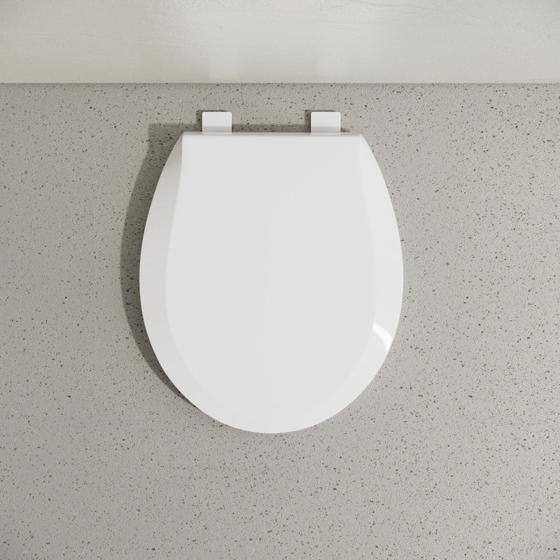 Round Toilet Seat with Toddler Seat Built In, Family Toilet Seat in Glossy White