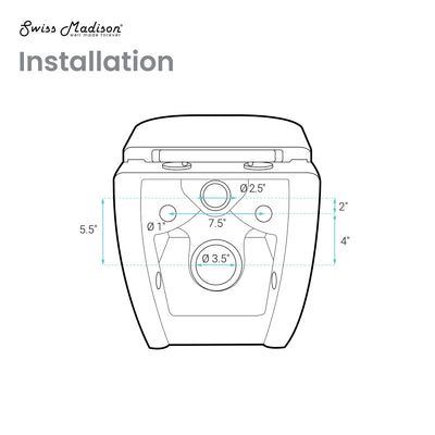 Ivy Wall-Hung Toilet Bundle 0.8/1.6 GPF Dual Flush in Matte Black with Brass Flush Plate