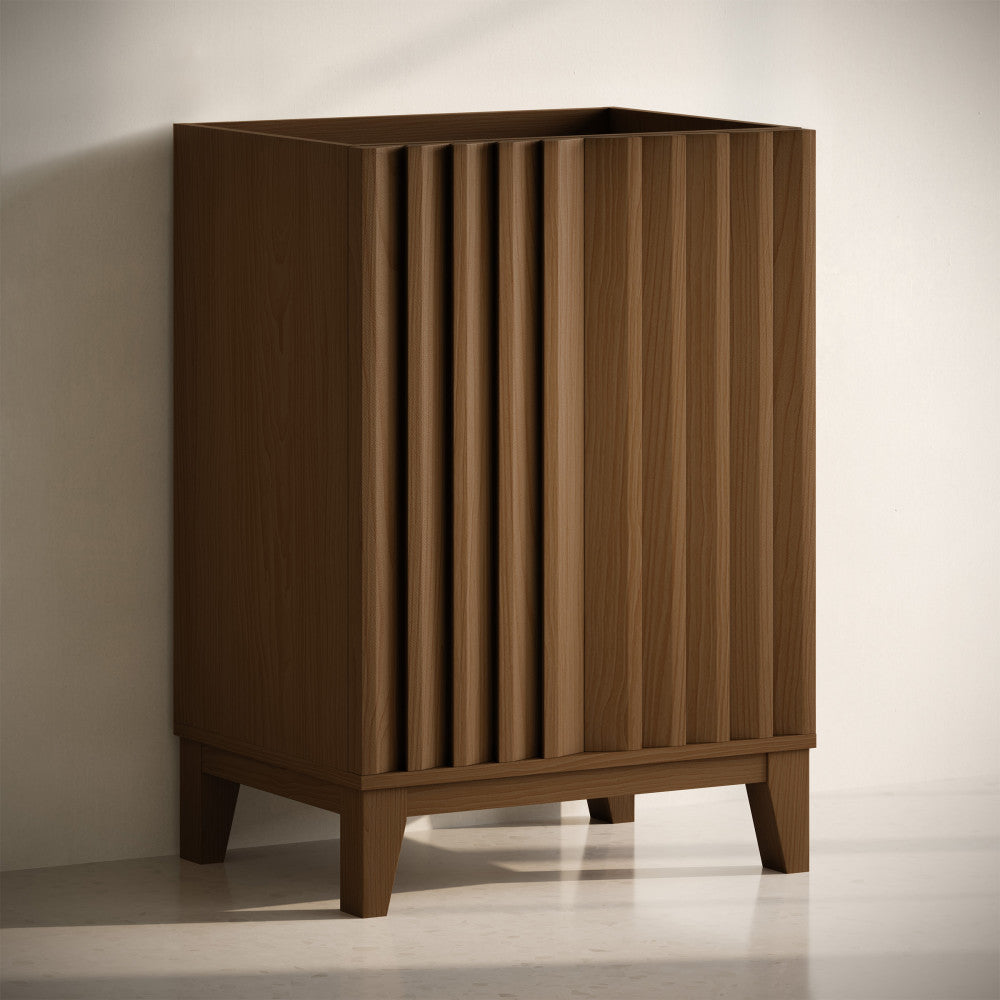 Troyes 24" Freestanding Bathroom Vanity Cabinet without Top in Brown Oak