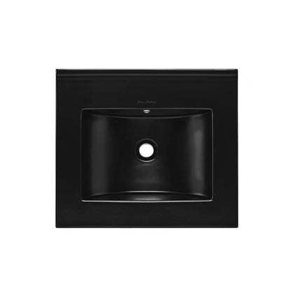 18" Zero Hole Vanity Sink Top in Glossy Black