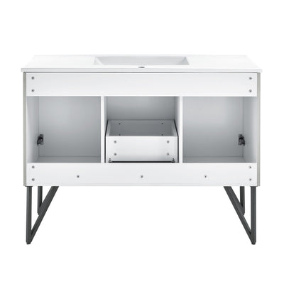 Annecy 48" Freestanding Bathroom Vanity in Gray with Sink Top