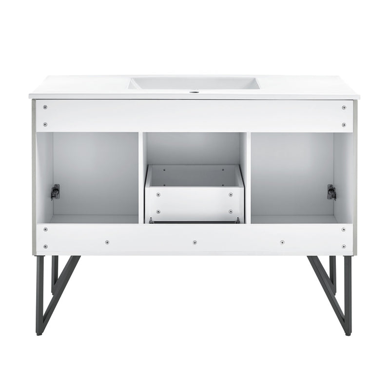 Annecy 48" Freestanding Bathroom Vanity in Gray with Sink Top