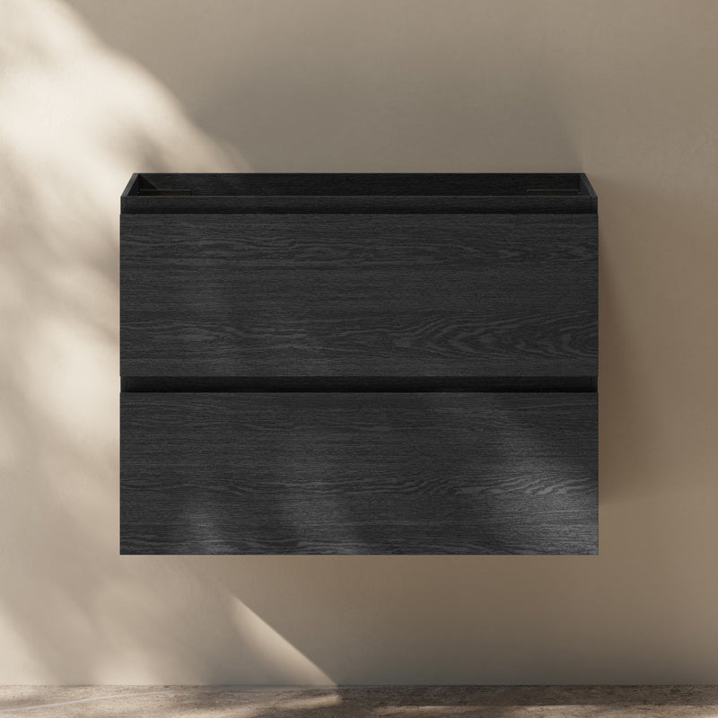 Liberte 30" Wall-Mounted Bathroom Vanity Cabinet without Top in Black Oak