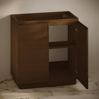 St. Tropez 36" Freestanding Bathroom Vanity Cabinet without Top in Brown Oak