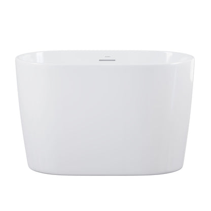 Claire 43" Japanese Soaking Freestanding Bathtub in Glossy White, Drain Included