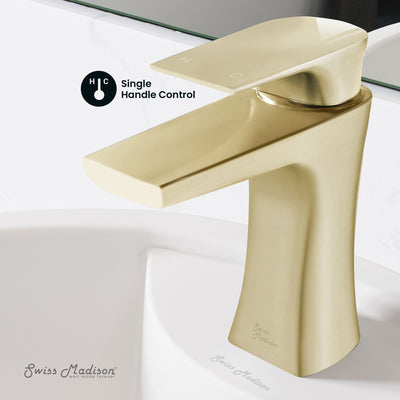 Monaco Single Hole, Single-Handle, Bathroom Faucet in Brushed Gold