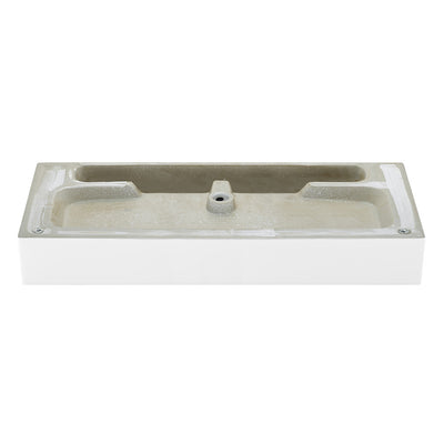 Claire 40 Ceramic Console Sink White Basin Black Legs