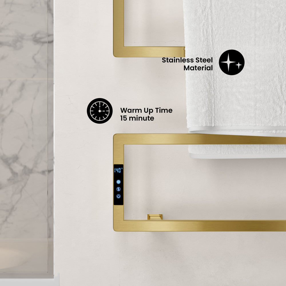 Voltaire 5-Bar Electric Towel Warmer in Brushed Gold