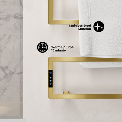 Voltaire 5-Bar Electric Towel Warmer in Brushed Gold