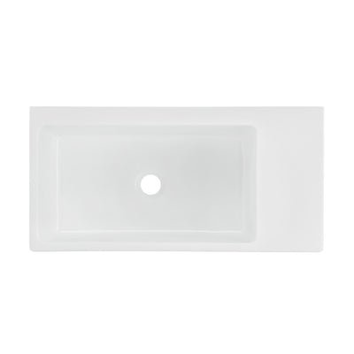 Delice 24" Rectangle Wall-Mount Bathroom Sink in Matte White