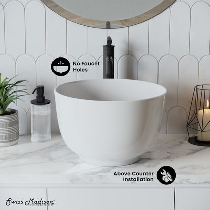 Calice 15'' Vessel Sink in White