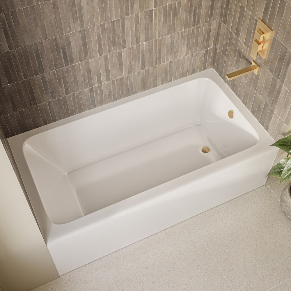 Voltaire 60 x 32 x 18 Skirted Right Drain Soaking Apron Bathtub in Glossy White