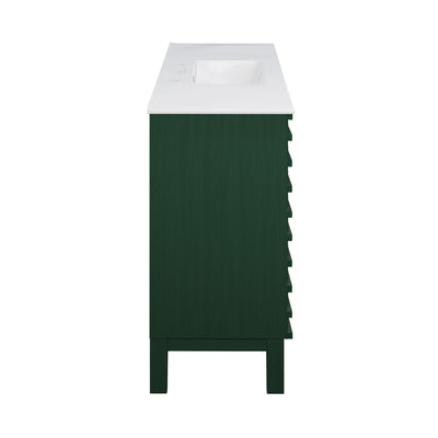 Cascade 48" Freestanding Bathroom Vanity in Green Oak with 3-Hole Widespread Sink Top