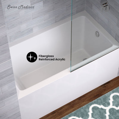 Voltaire 54 x 30 Skirted Right Drain Soaking Alcove Bathtub in Glossy White