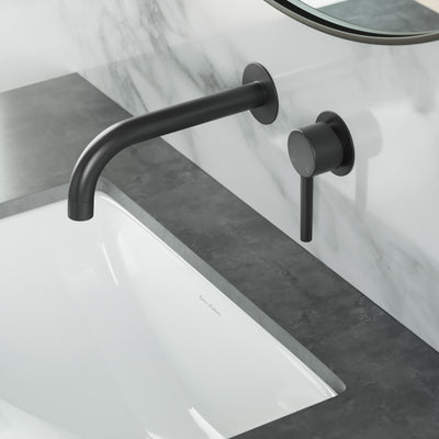 Ivy Single-Handle Wall Mount Bathroom Faucet in Matte Black