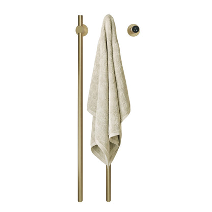 Monaco 2-Bar Electric Towel Warmer with Timer in Brushed Gold