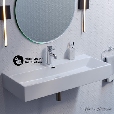 Claire 40" Rectangle Wall-Mount Bathroom Sink