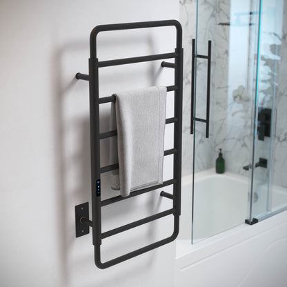 Ivy 8-Bar Electric Towel Warmer in Matte Black