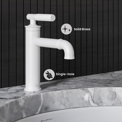 Avallon Single Hole, Single-Handle Sleek, Bathroom Faucet in Matte White