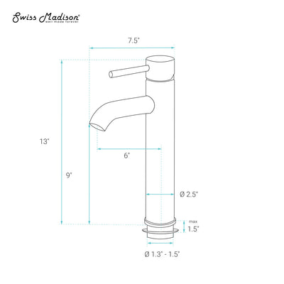 Ivy Single Hole, Single-Handle, High Arc Bathroom Faucet in Chrome