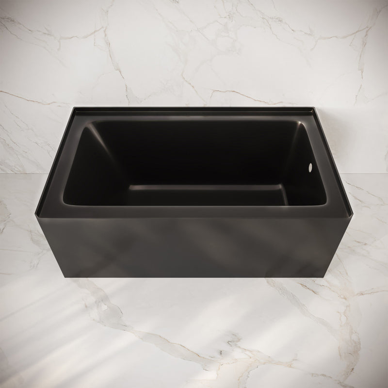 Voltaire 54 x 30 Skirted Right Drain Soaking Alcove Bathtub in Glossy Black