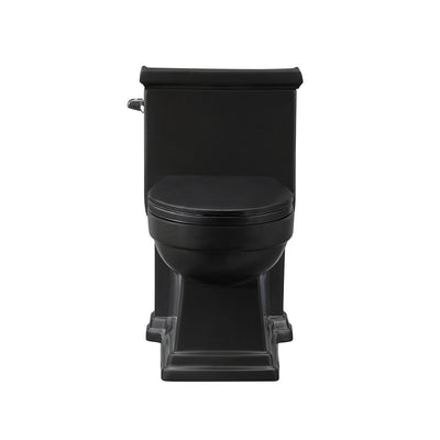 Voltaire One-Piece Elongated Toilet Left Side Flush Handle 1.28 gpf in Matte Black