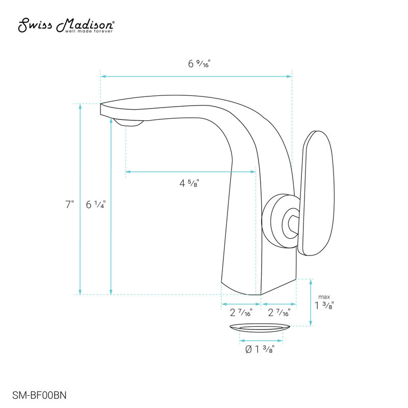 Chateau Single Hole, Single-Handle, Bathroom Faucet in Brushed Nickel