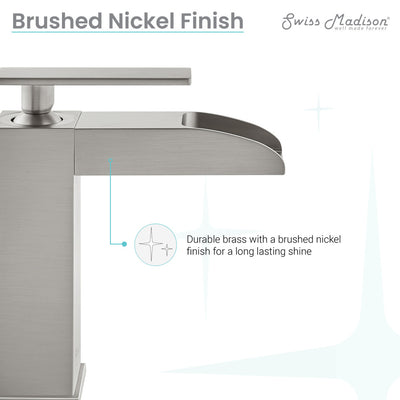 Concorde Single Hole, Single-Handle, Waterfall Bathroom Faucet in Brushed Nickel