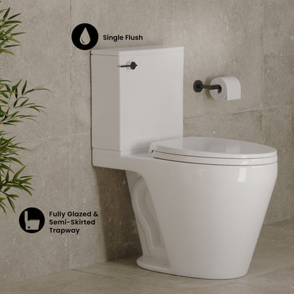 Carlton Belmont Semi-Skirted Two-Piece 12" Rough-in 1.28 GPF Left-Hand Flush Elongated Toilet in Glossy White