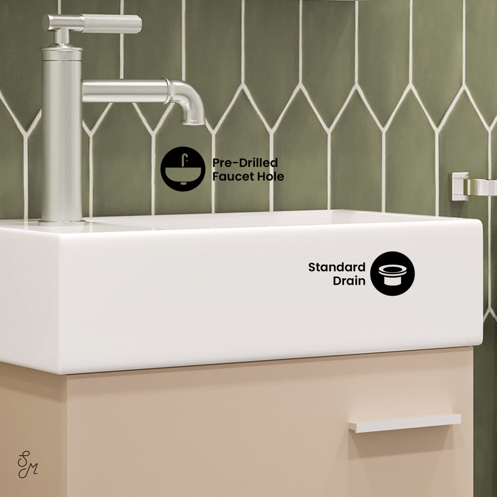 Colmer 18" Wall-Mounted Bathroom Vanity in Sandstone