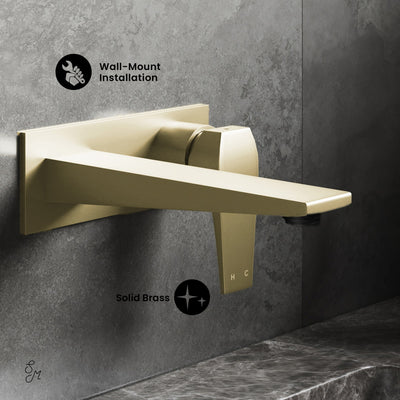 Voltaire Single-Handle, Wall-Mount, Bathroom Faucet in Brushed Gold