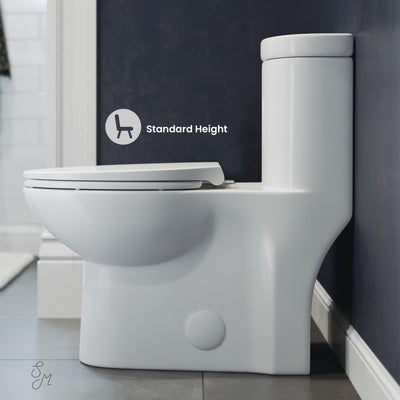 Sublime One-Piece Elongated Left Side Flush Handle Toilet 1.28 gpf