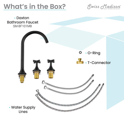 Daxton 8 in. Widespread, Cross Handle, Bathroom Faucet in Matte Black