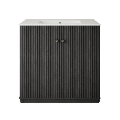 Lafayette 36" Freestanding Bathroom Vanity in Black Oak with Sink Top