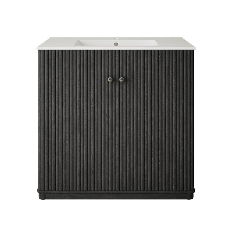 Lafayette 36" Freestanding Bathroom Vanity in Black Oak with Sink Top