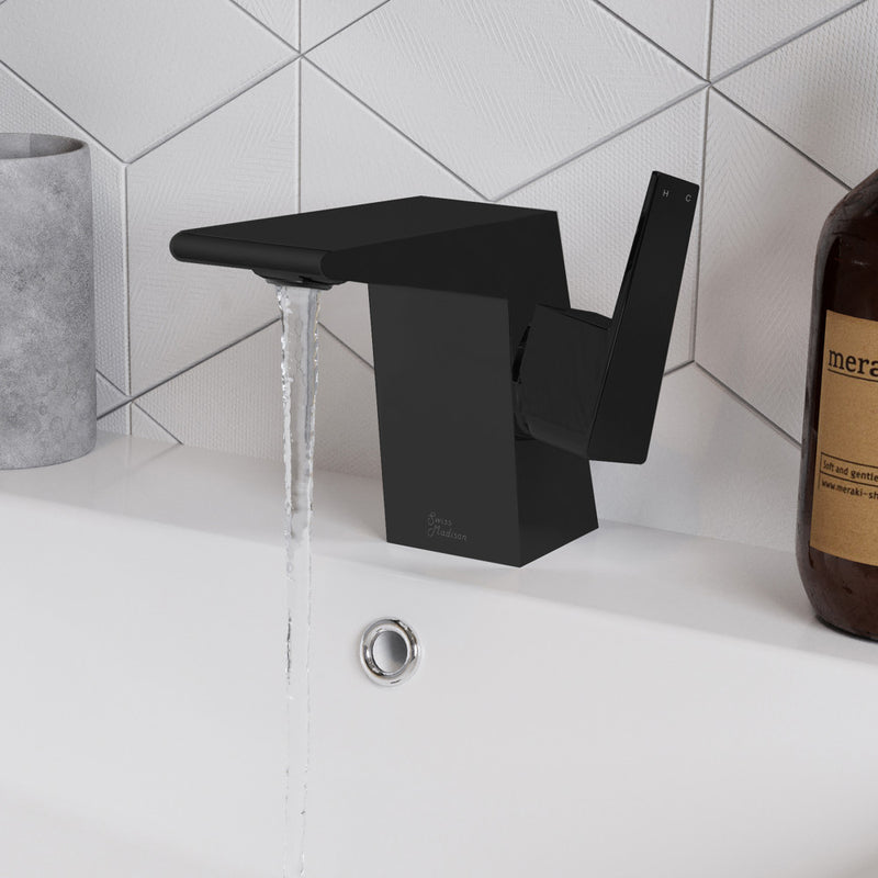 Carre Single Hole, Single-Handle, Bathroom Faucet in Matte Black