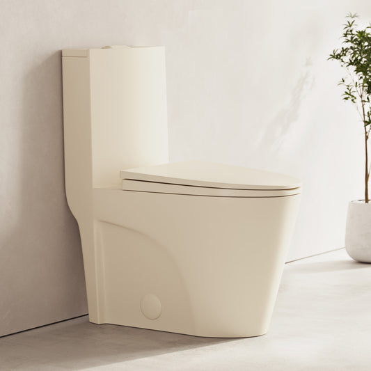 St. Tropez One-Piece 12" Rough-in 1.1/1.6 GPF Dual Flush Elongated ADA Toilet in Matte Bisque