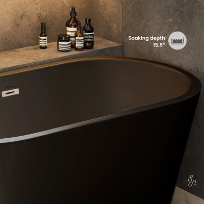 Claire 60" Freestanding Bathtub in Matte Black