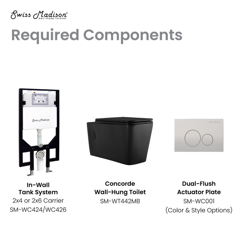 Concorde Wall Hung Toilet Bowl, Matte Black