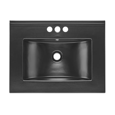 24" 3-Hole Centerset Vanity Sink Top in Matte Black