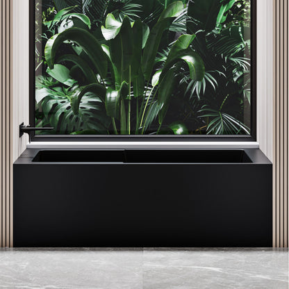 Voltaire 54" x 30" Left-Hand Drain Alcove Bathtub with Apron in Matte Black