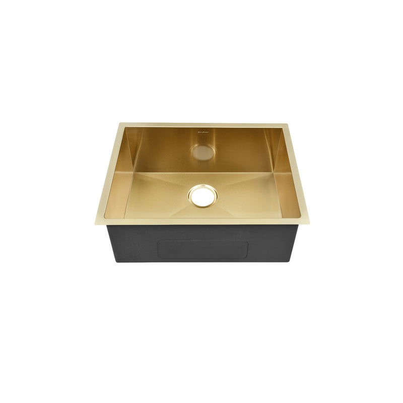 Tourner 21 x 18 Stainless Steel, Single Basin, Undermount Kitchen Sink, Gold