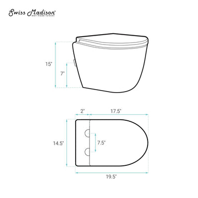 Swiss Madison Well Made Forever SM-WK449-01W - St. Tropez Wall Hung Toilet Bundle, Glossy White