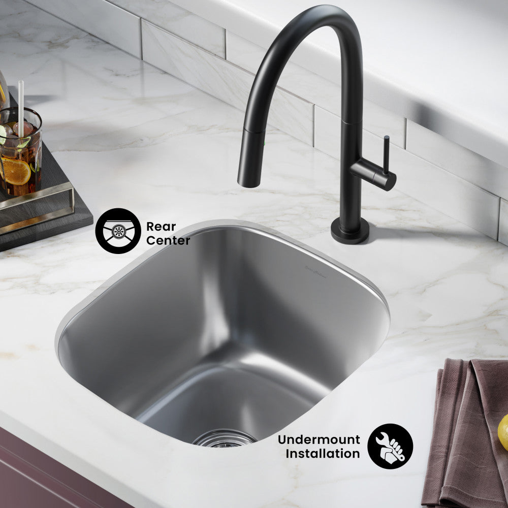 Toulouse 16 x 18 Stainless Steel Single Basin Undermount Kitchen Sink