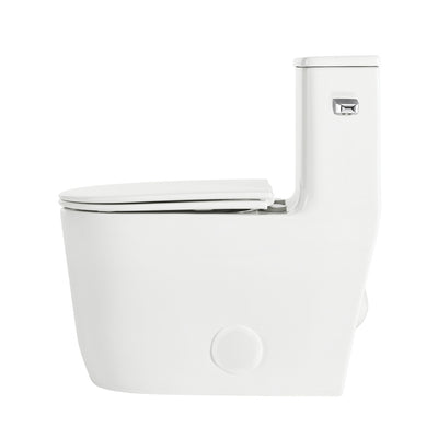 Liberte One-Piece 12" Rough-in 1.28 GPF Right-Hand Flush Elongated ADA Toilet in Glossy White