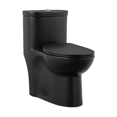 Sublime One-Piece Elongated Toilet Dual-Flush in Matte Black 1.1/1.6 gpf