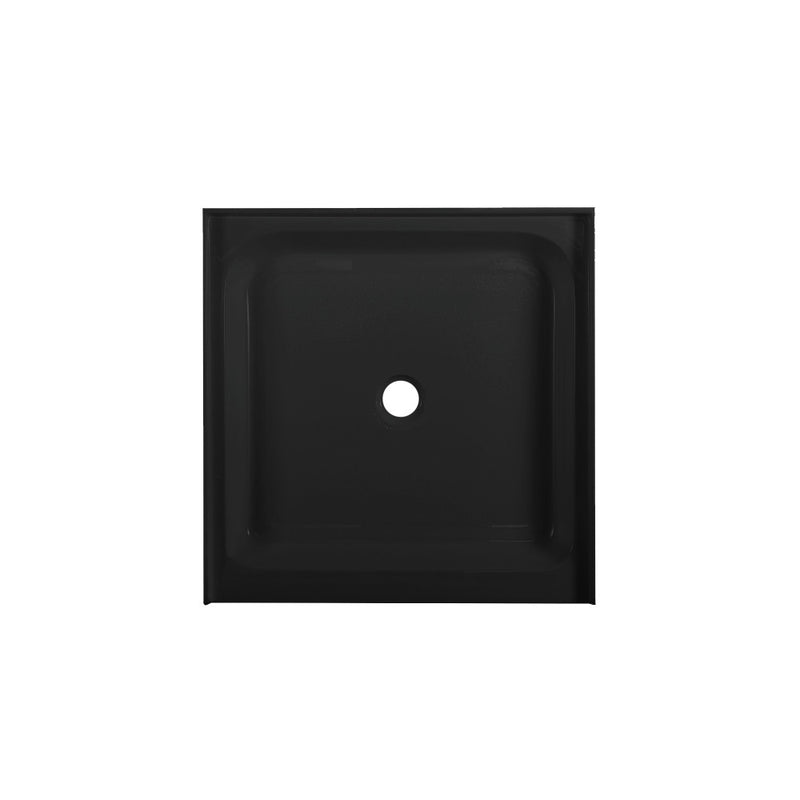 Voltaire 36" x 36" Acrylic Black, Single-Threshold, Center Drain, Shower Base