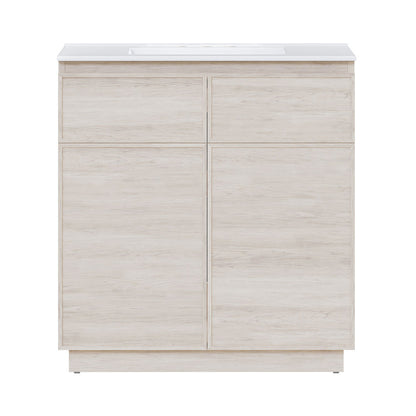 St. Tropez 36" Freestanding Bathroom Vanity in White Oak with 3-Hole Widespread Sink Top